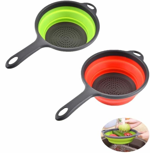 Washable Pasta Silicone Collapsible Colander Strainer Silicone Kitchen Utensil