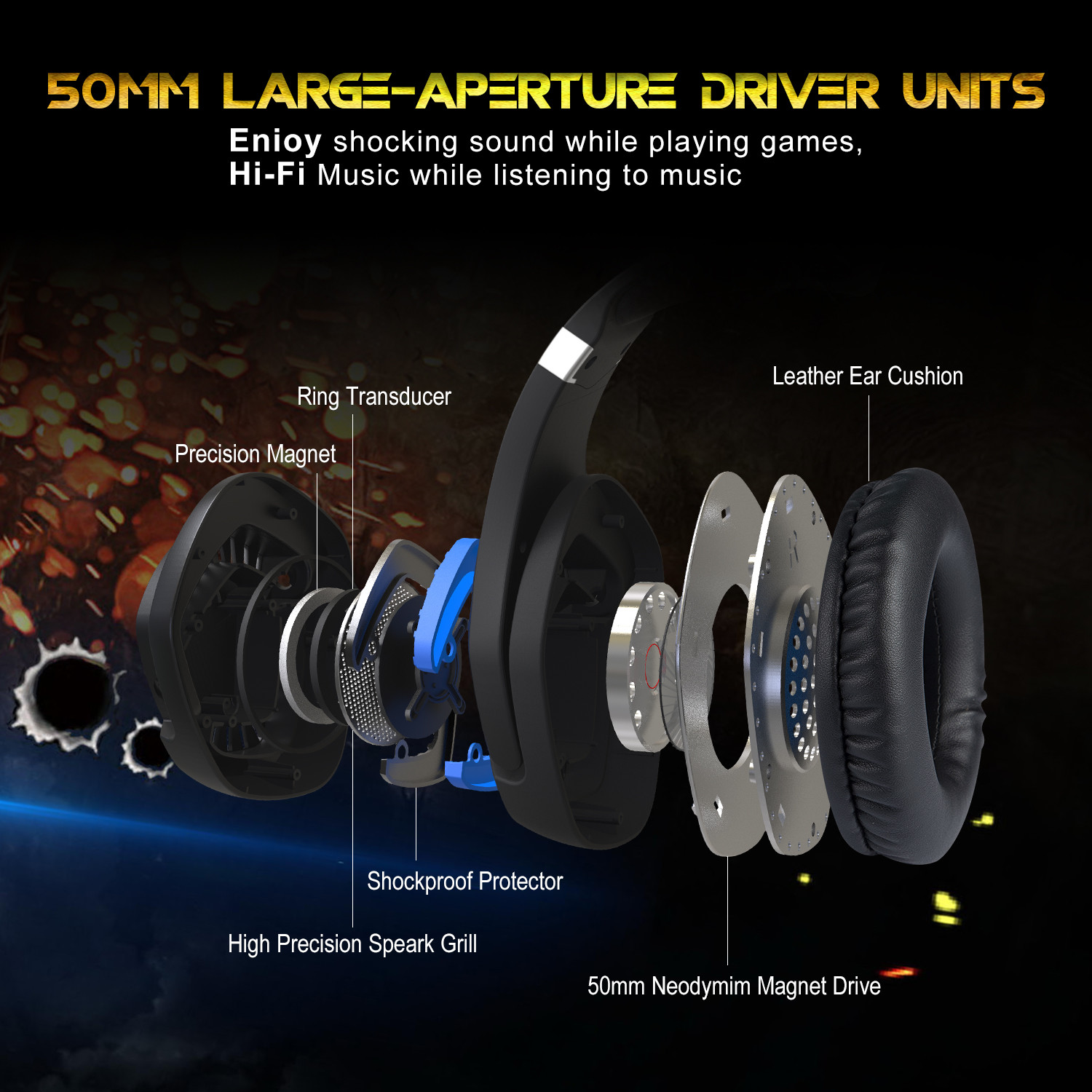 Stereo 2.4g CE Onikuma K1 Pro Gaming Headset
