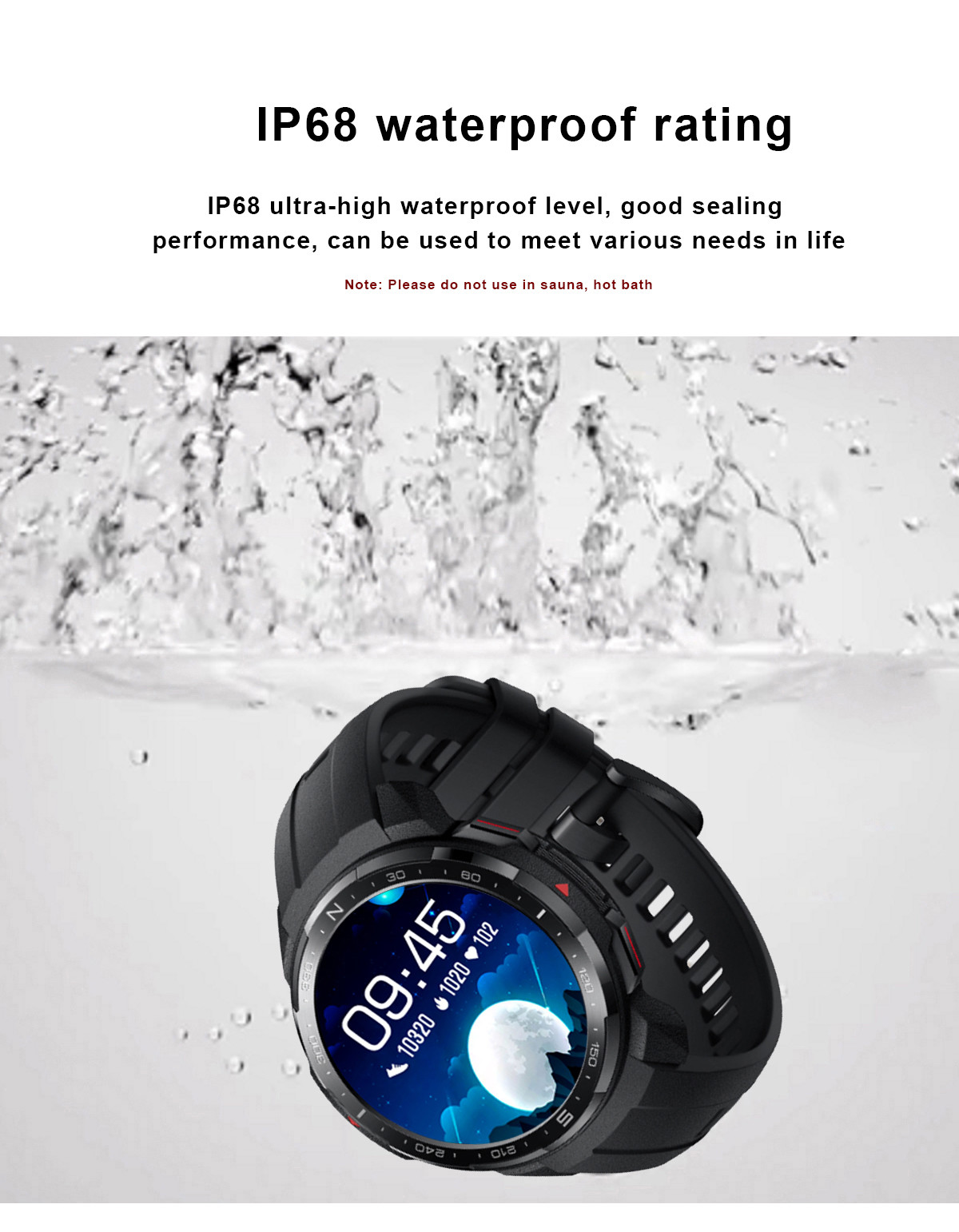 Message Push Running Fitness Tracker Smart Watch 390*390 Pixel