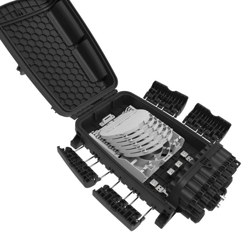 Pre-connectorized Optical Fiber Distribution Box GFS-16Q-3IP68 144F 378*255*116mm 16 household aerial/wall/pole -mounted