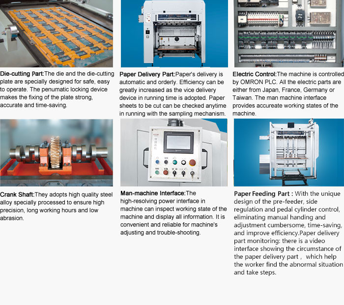 Paper Semi Automatic Die Cutting Machine Three Stripping Unite Box Die Cutting Machine