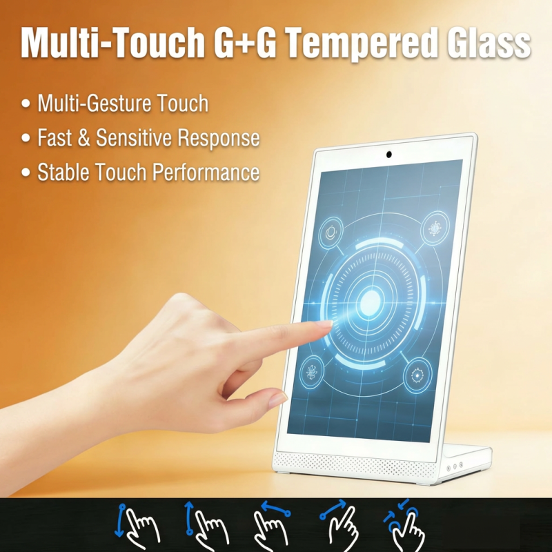 10.1″ / 15.6″ L-Shape Touch Screen Digital Signage with Full HD Resolution and Face Recognition Camera