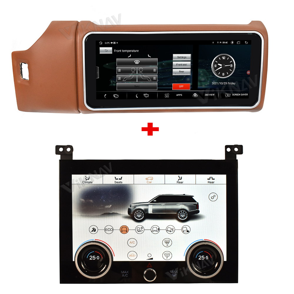Double Din Range Rover Android Head Unit Car Radio Player AC Panel