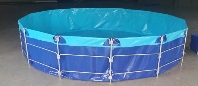 2MM Steel Mesh Tarpaulin Fish Tank And Tarpaulin Fish Farming Round Fish Pond Collapsible Fish Tank