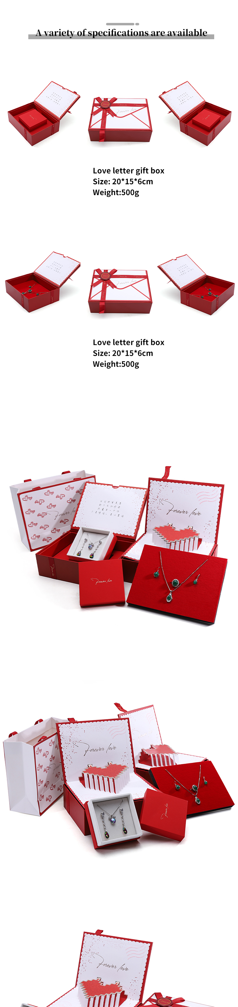 Luxury Storage Cardboard Paper Jewelry Gift Box With Pop Up Greeting Card