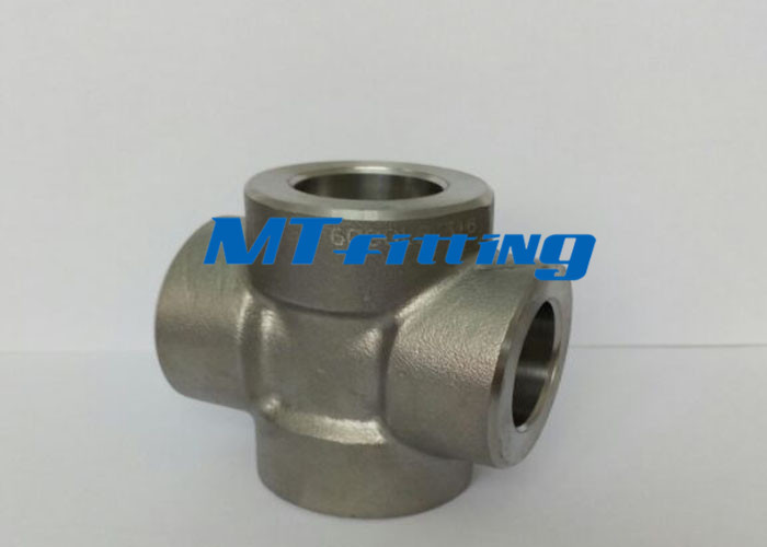 JS B0203 Forged High Pressure Pipe Fittings Welded Cross F321 / 317L Stainless Steel Socket