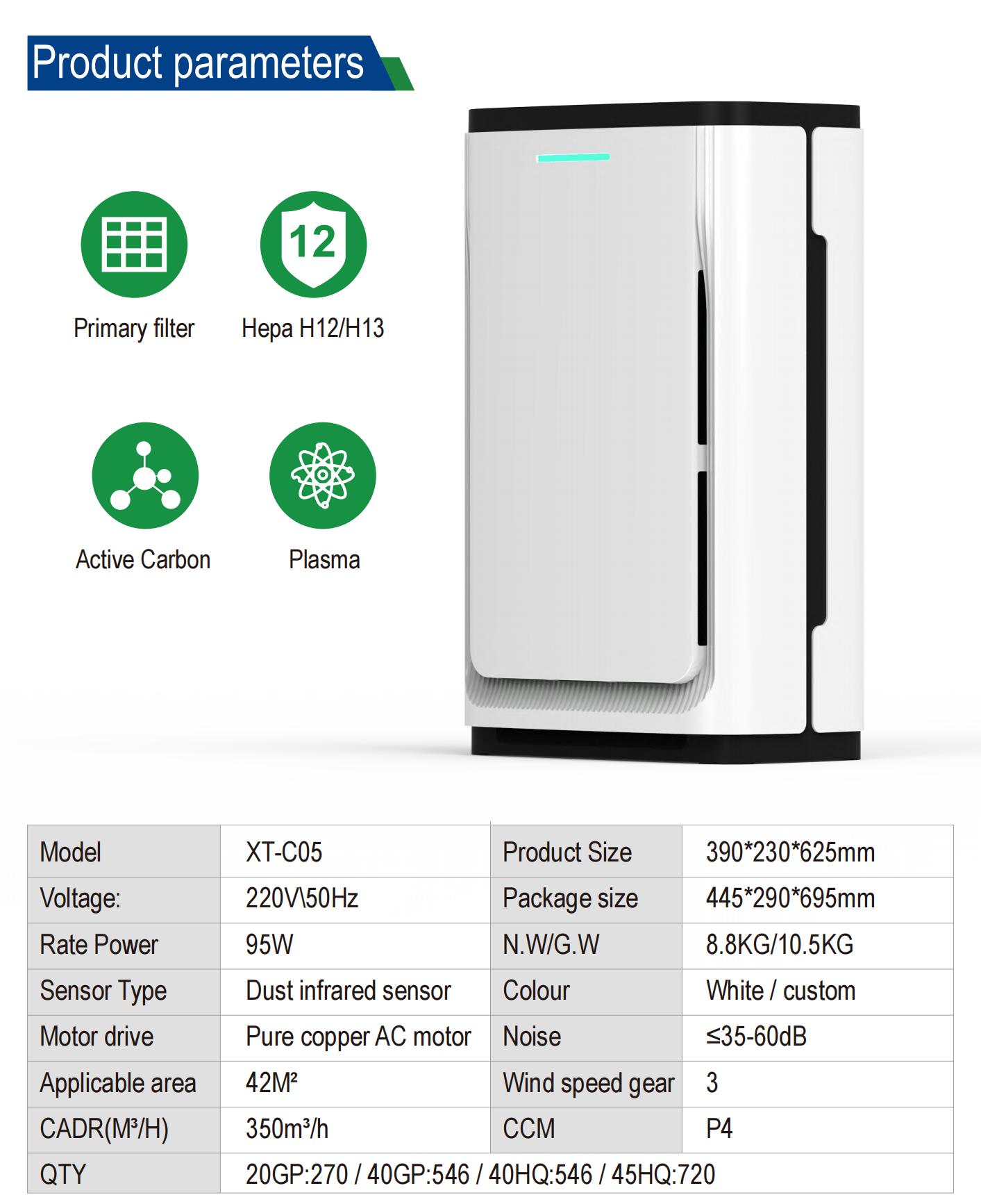 Homefish 350m3/H UVC Luftreiniger Commercial Smoke Purifier 3 Gear