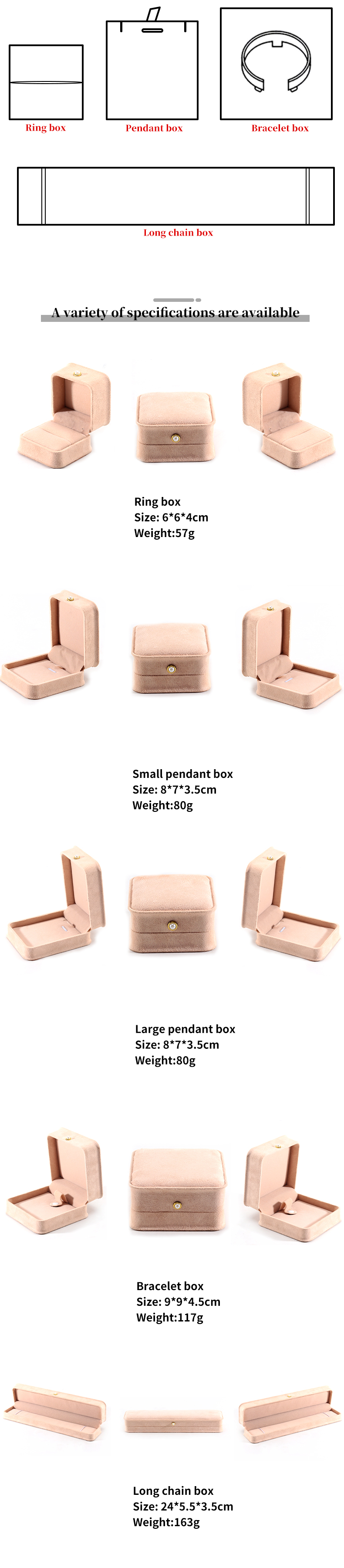 Custom Luxury Jewelry Packaging Box for Velvet Bracelet Earrings Necklace Pearl Lock