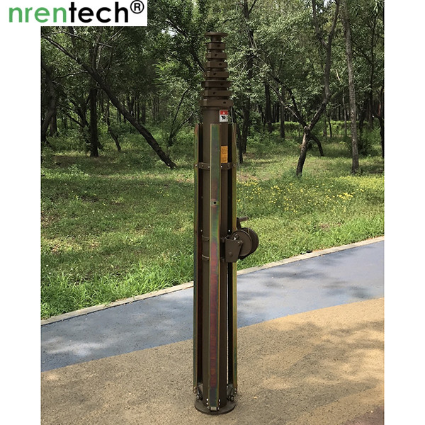 10m manual crank winch telescopic mast/ push telescoping mast/ aluminum telescoping mast