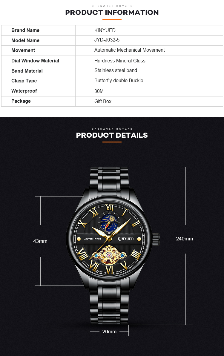 Luminous Tourbillon Skeleton Watch Metal Case Minimalist Mechanical Watch