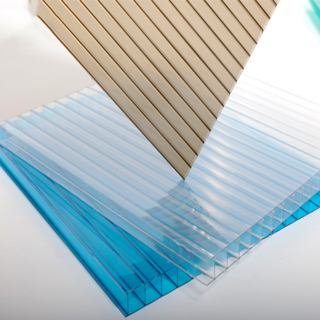 PC Plastic Hollow Sheet For Bus Shelter Canopy Carport Roofing Sun Shade