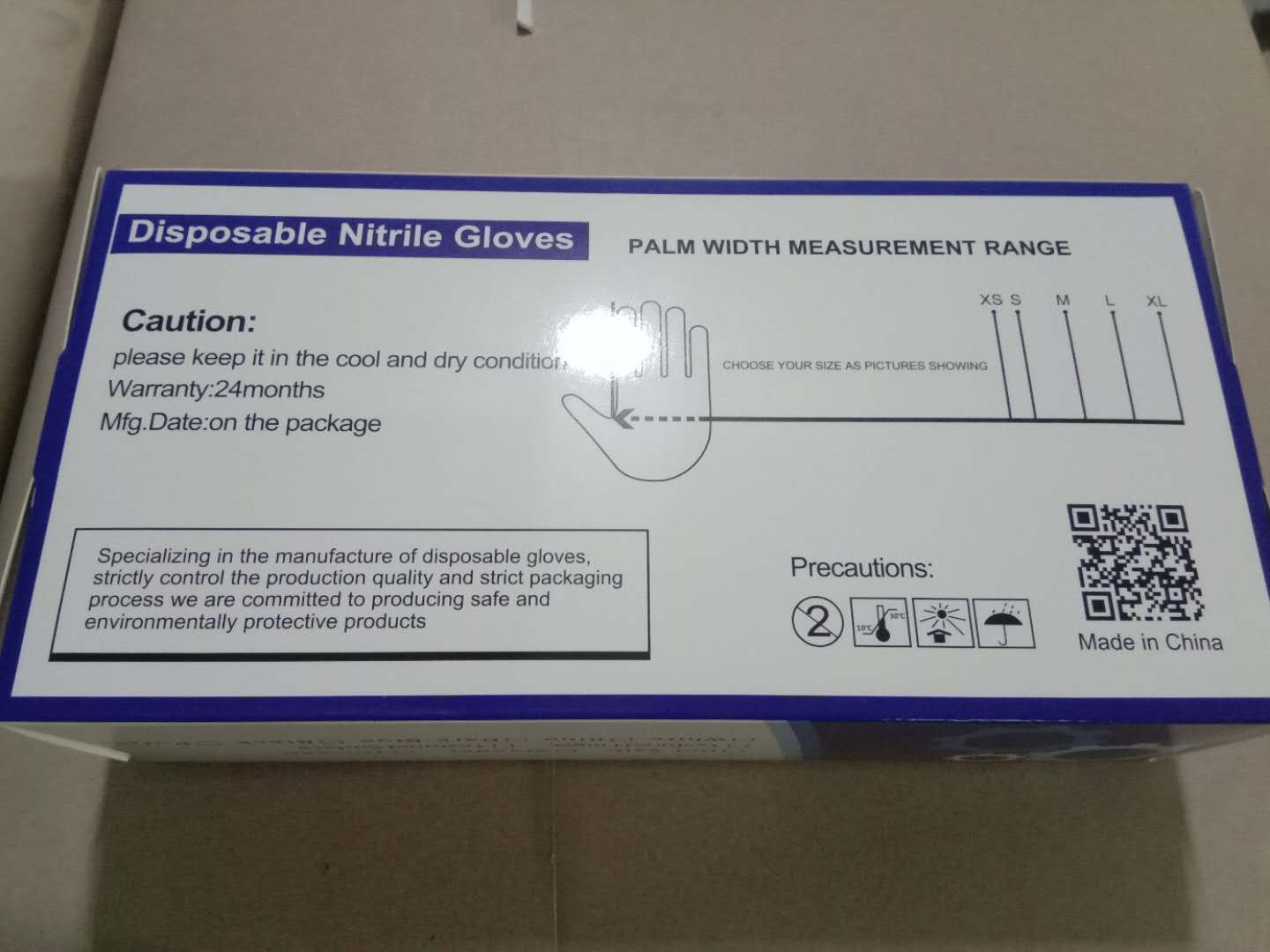 Surgical Blue Nitrile XL 100Pcs Disposable Protective Gloves