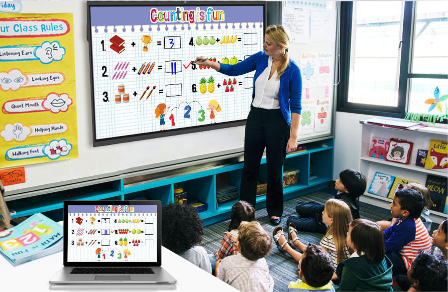  65 Inch HD Interactive Touch Screen Whiteboard 3840x2160 4