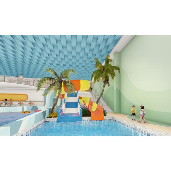 Swimming Pool Slide Wide Slide Water Slides For Hotel Aqua Park Fiberglass Material