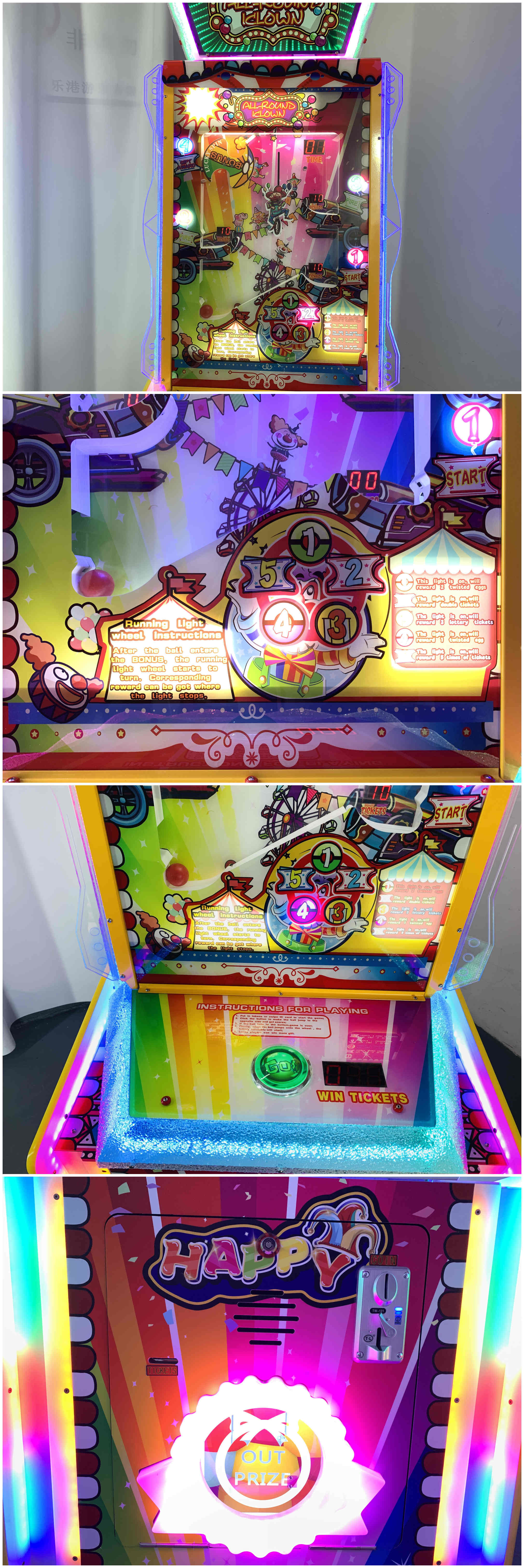 Universal Clown Amusement Skill Games Arcade Machine for indoor game center