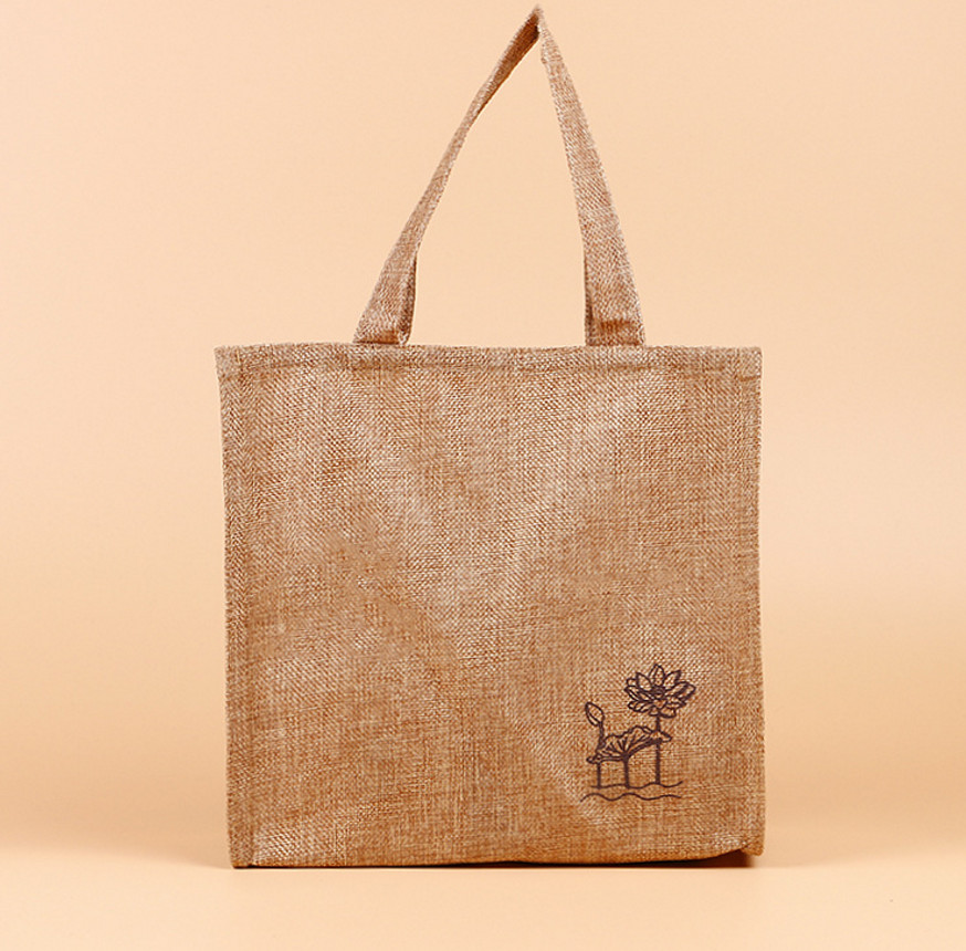 Printed Flower Pattern Non-woven Folding Garment Custom Linen Shopping Bag With Logo Wholesale