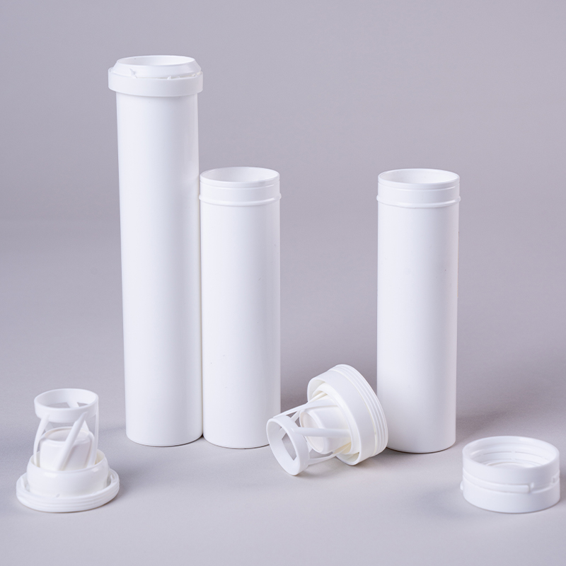 Personal Care Effervescent Tablets Packaging Tubes with Desiccant Cap and Custom Logo
