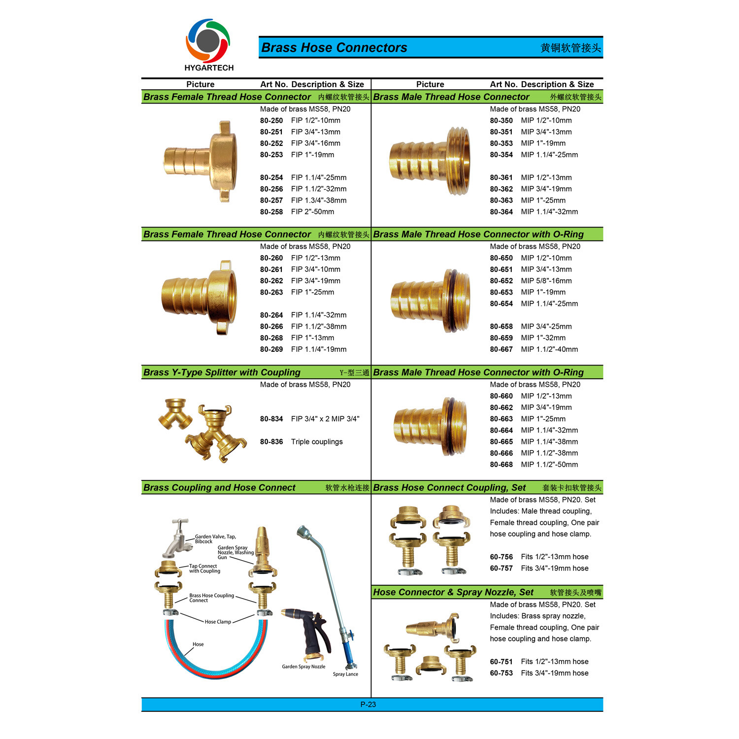 Brass Hose Connector Female Threaded Fitting Sleeve End