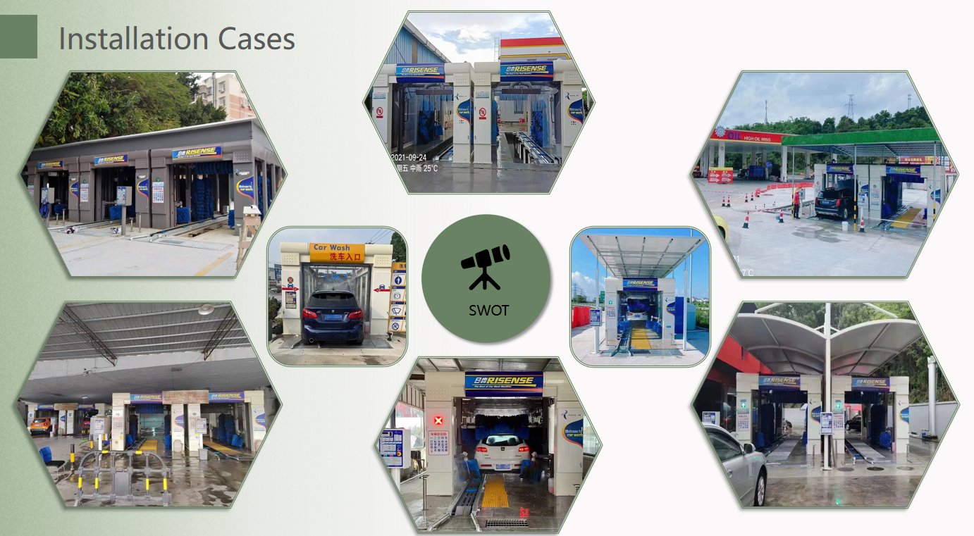 Fully Automatic ExpressTunnel Car Wash Machine with 9 Brushes Conveyor Belt for North/South America Market