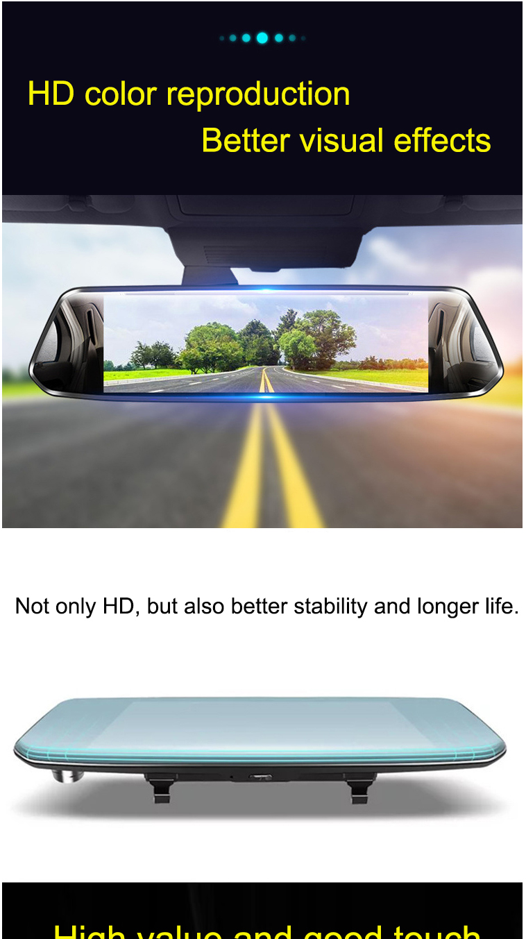 500mAH Battery 1080p Dash Cam Night Vision Car DVR 7 Inch Screen
