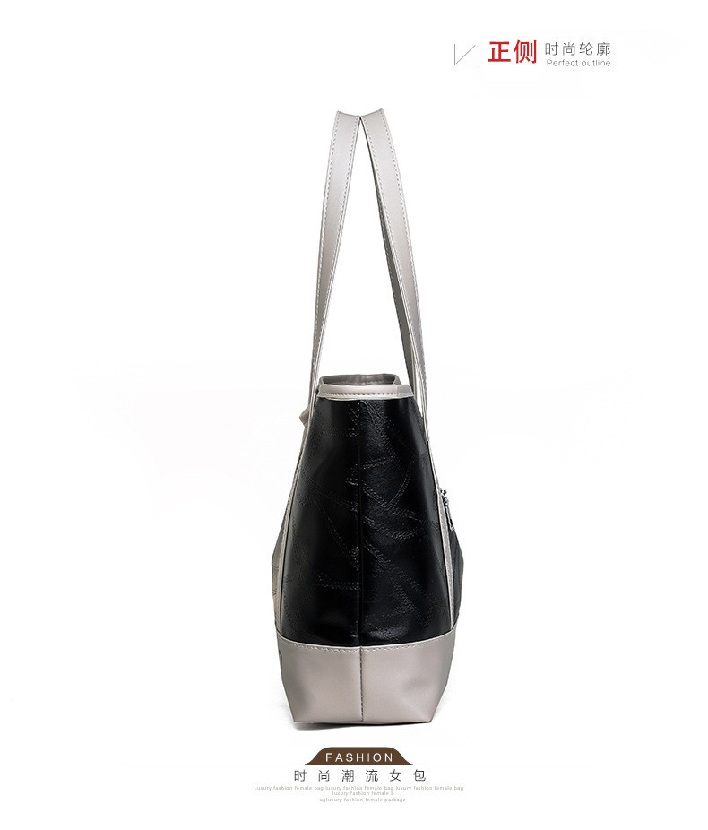 Women Oem Fashion Leather Handbags Oversize Green Black
