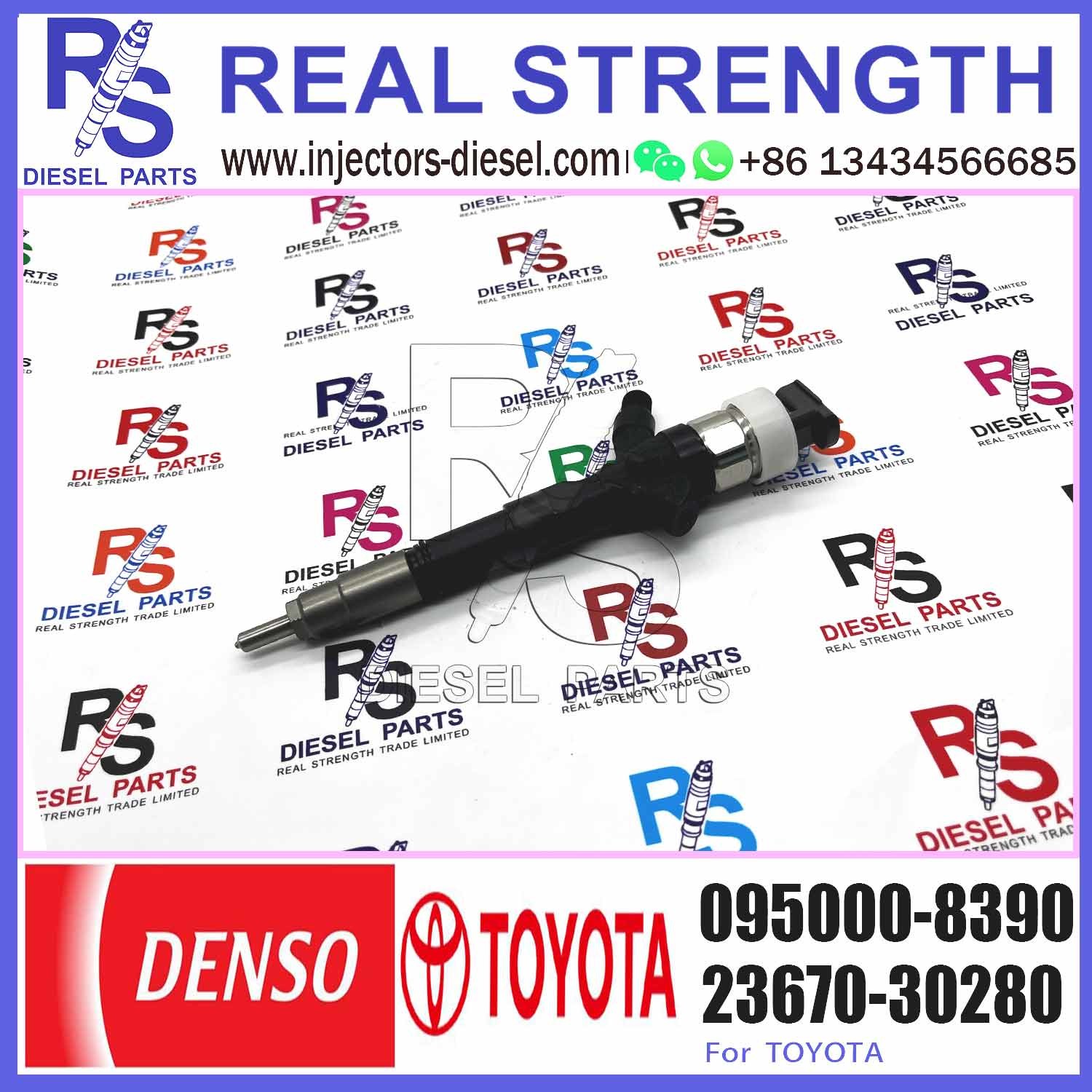 Construction Machinery Diesel Fuel Injector Nozzle 23670-30280 Common Rail Injector 095000-8390