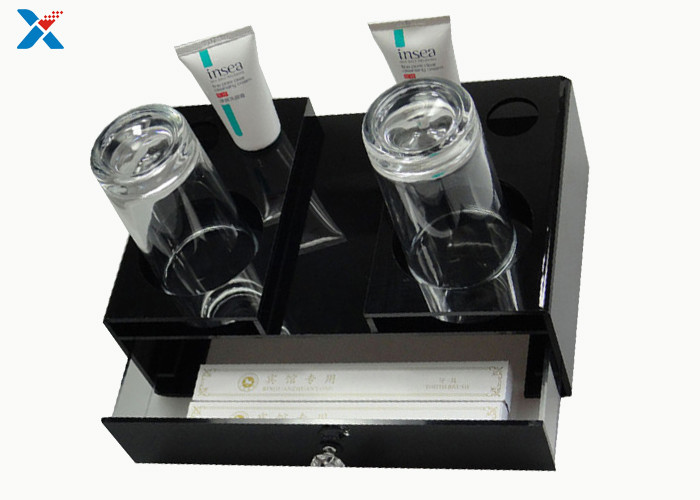 Rectangular Acrylic Display Case Toothpaste Brush Comb Storage Box With Drawer