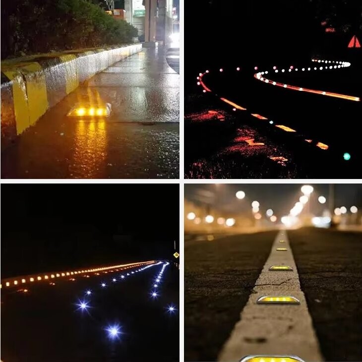 Solar Powered LED Road Stud Weather Resistant For Road Safety