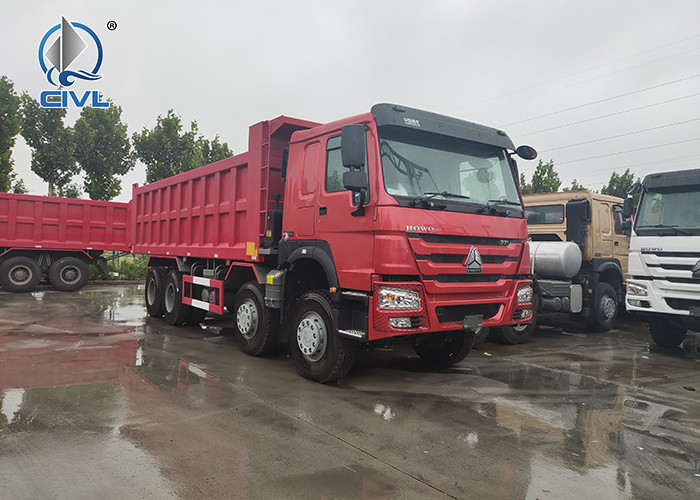 Red Color Tipper Commercial truck 8x4 Dump Trucks 40T RHD Low Fuel Consumption howo dumper truck