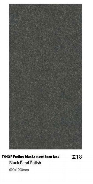 Black 1200x600x18mm Smooth Surface Full Body Floor Paving Tile Around Swimming Pool
