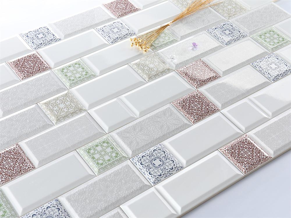 10×30cm Vintage Pattern,Stylish Indoor Porcelain And Ceramic Wall Tiles For Backsplash And Canteen