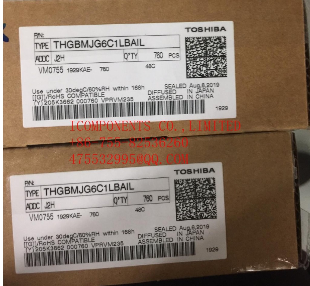 THGBMJG6C1LBAIL KIOXIA IC FLASH 64G MMC 52MHZ 153WFBGA NAND FLASH THGBMJG6C1LBAU7 THGBMHG6C1LBAIL