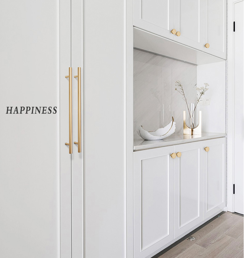 Electroplating Gold 190mm T Bar Stainless Steel Cabinet Handles For Living Room