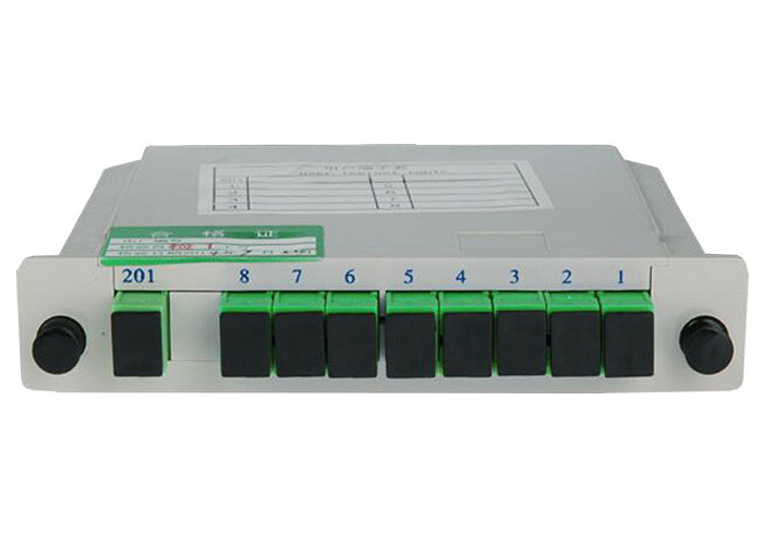 Fiber Optic Splitter Single Mode , Cassette Type 1x8 Plc Splitter SC APC