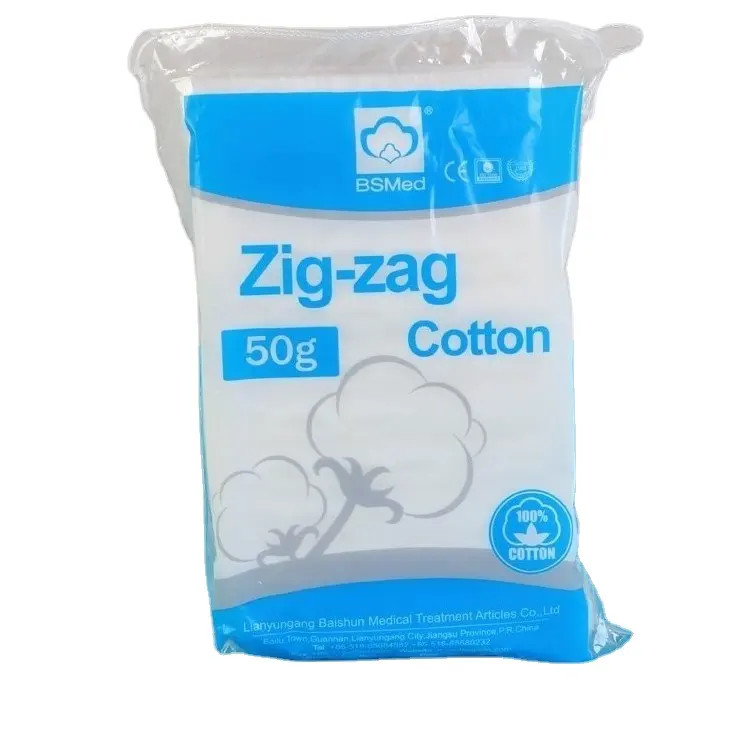 Medical Disposable High Absorbent Cotton Pleats Zig Zag Cotton Wool