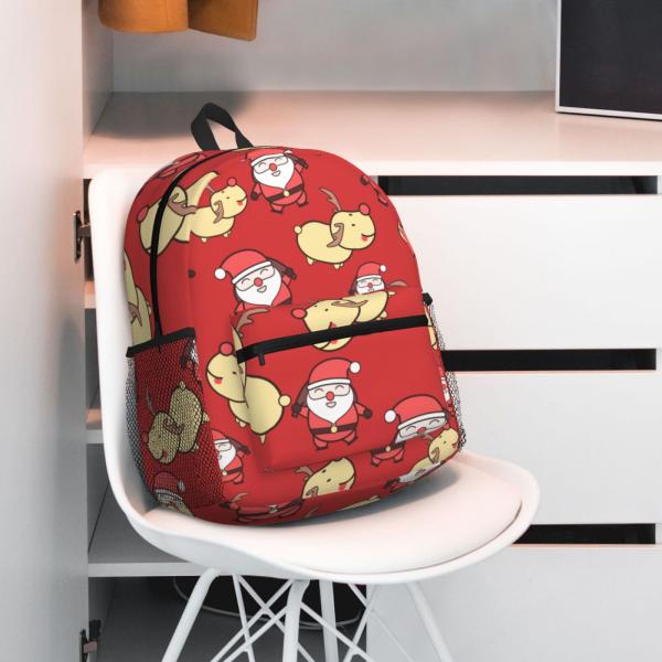 Interior Compartment Polyester Backpack Custom Christmas Gift for High School Students