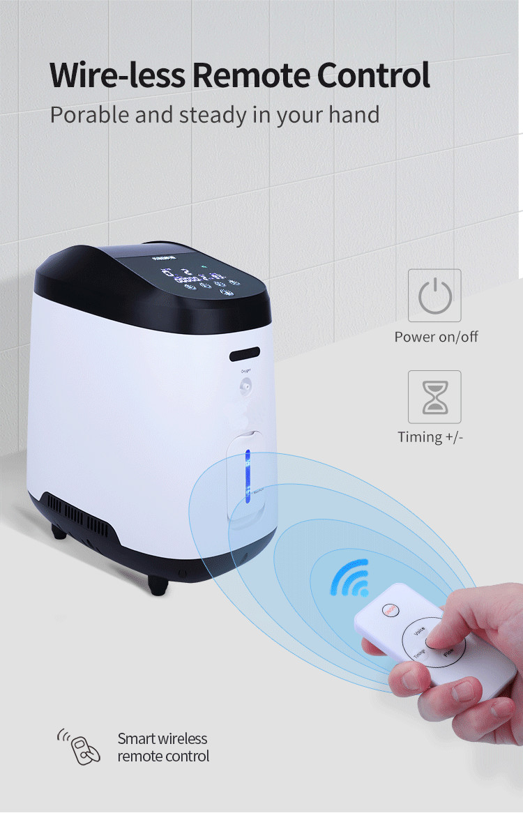 Silent And Wireless Controlled Large Screen LCD Display Portable 9L Hospital Grade High-Efficiency Oxygen Concentrator