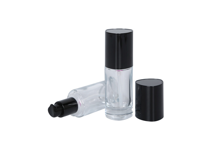 Triangular Clear Glass 30ml Cosmetic Pump Bottle Travel Size