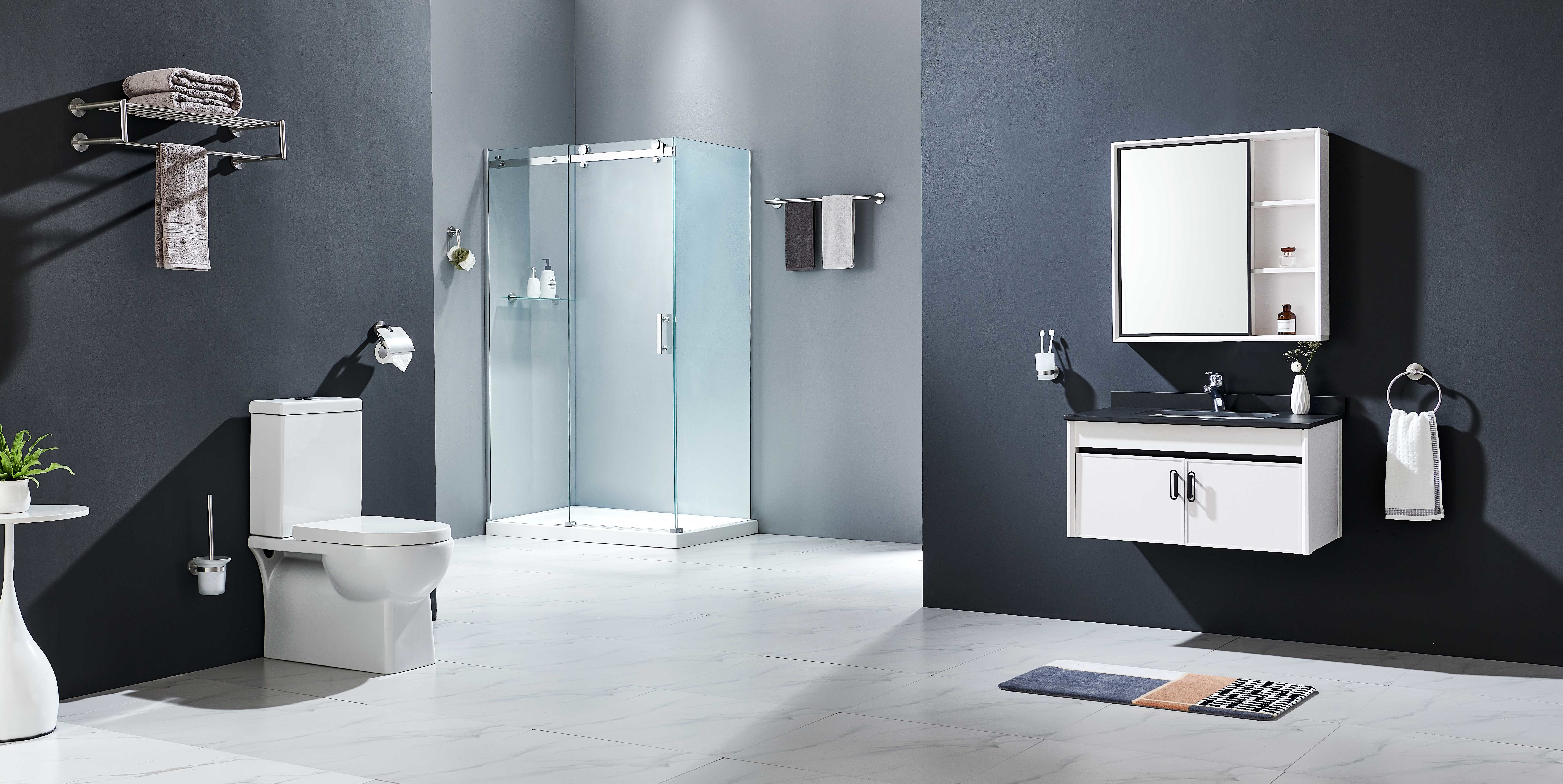 17 Piece Bathroom Hardware Sets Satin Stainless Steel Sus 304 Wall-Mounted
