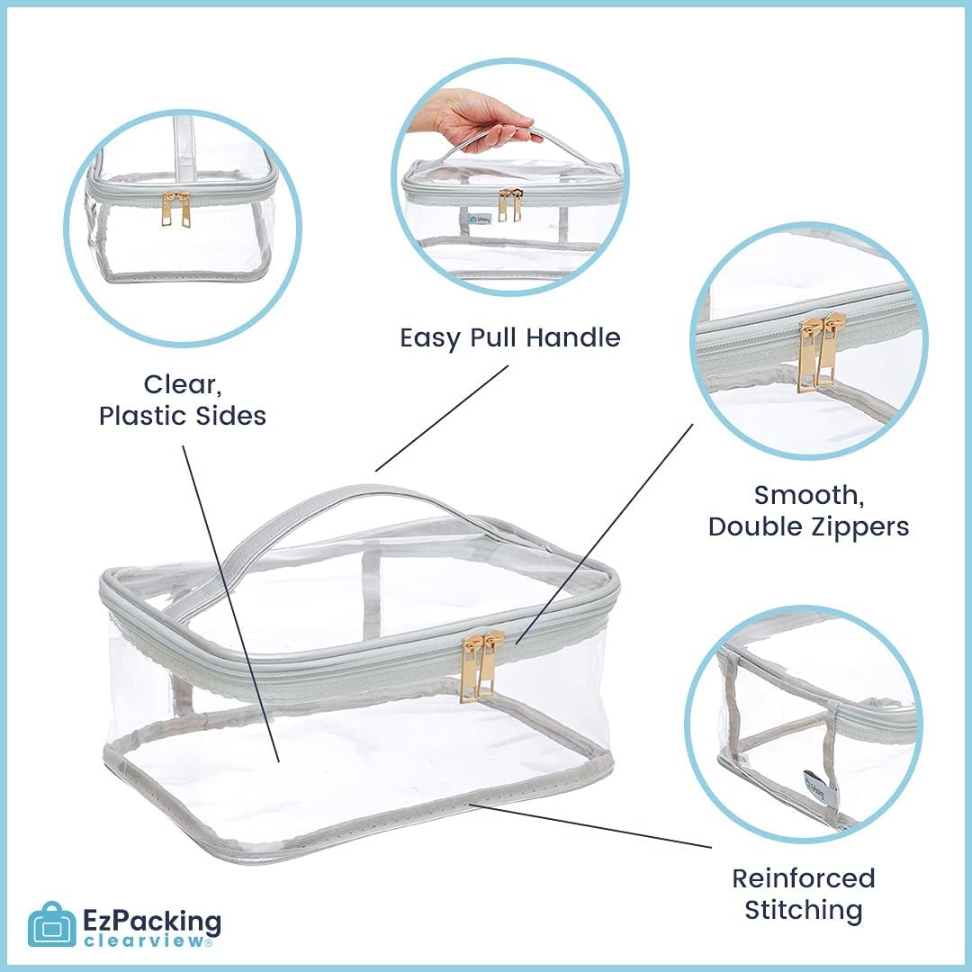Multi Functional Transparent PVC Toiletry Bag Durable Soft Lightweight