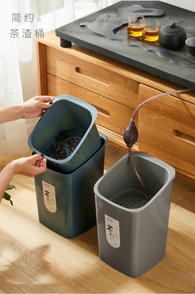 Tea Leaves Bucket Rubbish Plastic Dustbin For Kitchen Waste