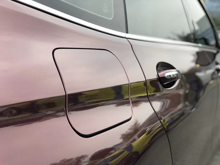 Removable Acrylic Adhesive Matte Car Vinyl Wrap Metallic Black Rose color