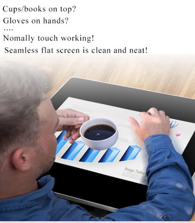 Innovation Smart Touch Wireless Charger LCD Display Touch Table For Restaurant  Advertising Player Touch Coffee Table
