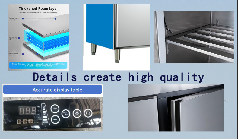 450L 2 Door Commercial Freezer Bar Commercial Stainless Steel Fridge Freezer