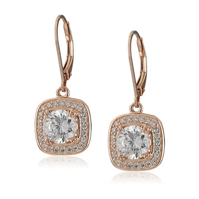 Customized 925 Sterling Silver Jewelry Earrings Round Cubic Zirconia Hoop Earrings