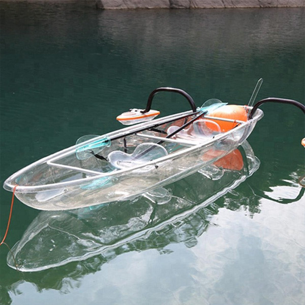 Electric Remote Control Clear Plastic Kayak Fiberglass Hull Material No Inflatable