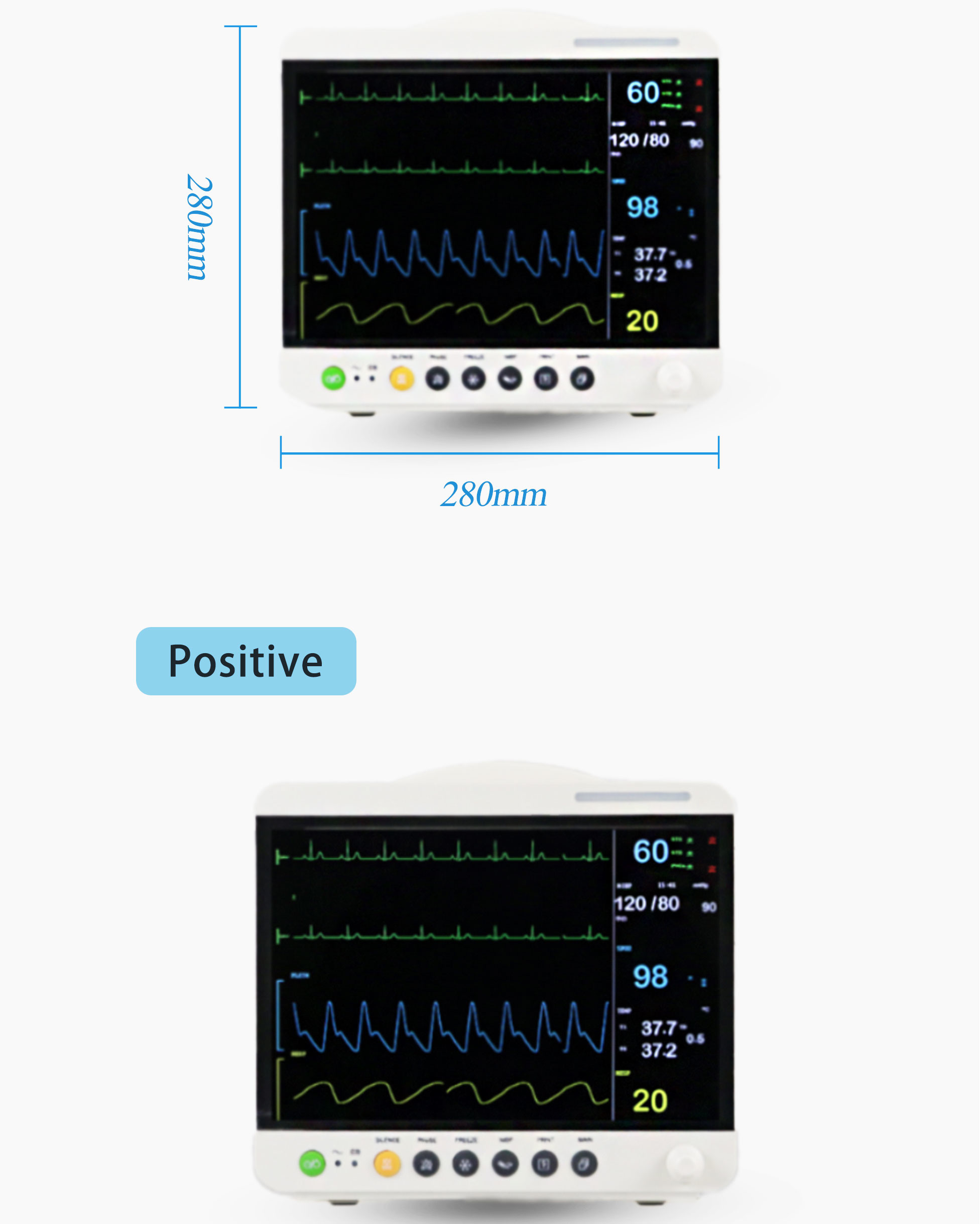 2000 Piece Trend And Data Storage 12 Inch Multi Parameter Patient Monitor