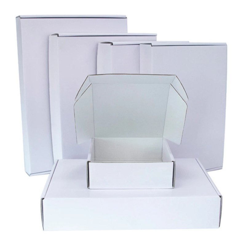 Matte White Rigid Corrugated Cardboard Bulk Mailer Boxes Custom 15x15x5