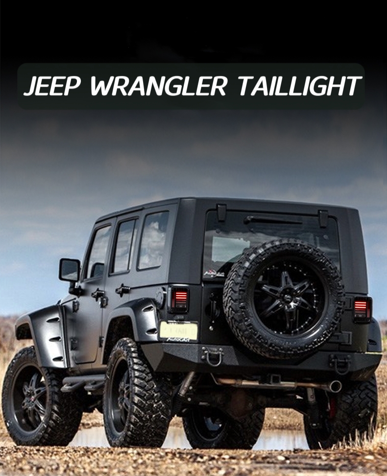 LED Tail Lights Rear Brake Lamps Turn Stop Reverse For Jeep Wrangler TJ CJ JK