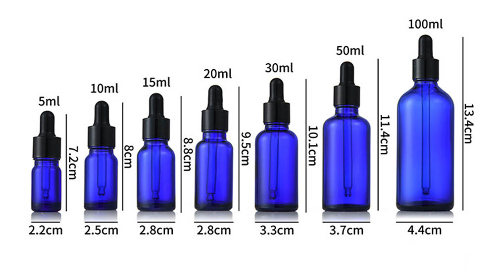 Customized Printing Color Dropper Bottle for Essential Oil and Serum Child Resistant Black Glass Bottle with Dropper